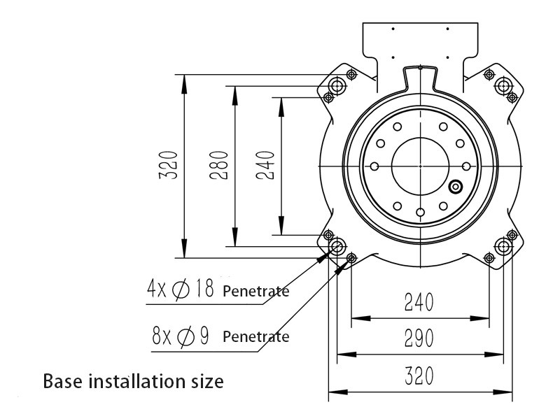 JR618 Base installation size JR618 Base installation size